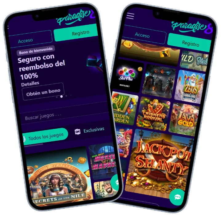 Paradise8 Casino aplicación móvil con slots, bonos, proveedores y juegos destacados